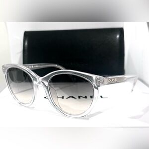 CHANEL 5523 Women's Glitter Transparent Sunglasses